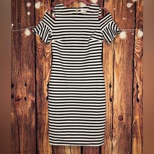 Calvin Klein Black and White Striped Mini Dress